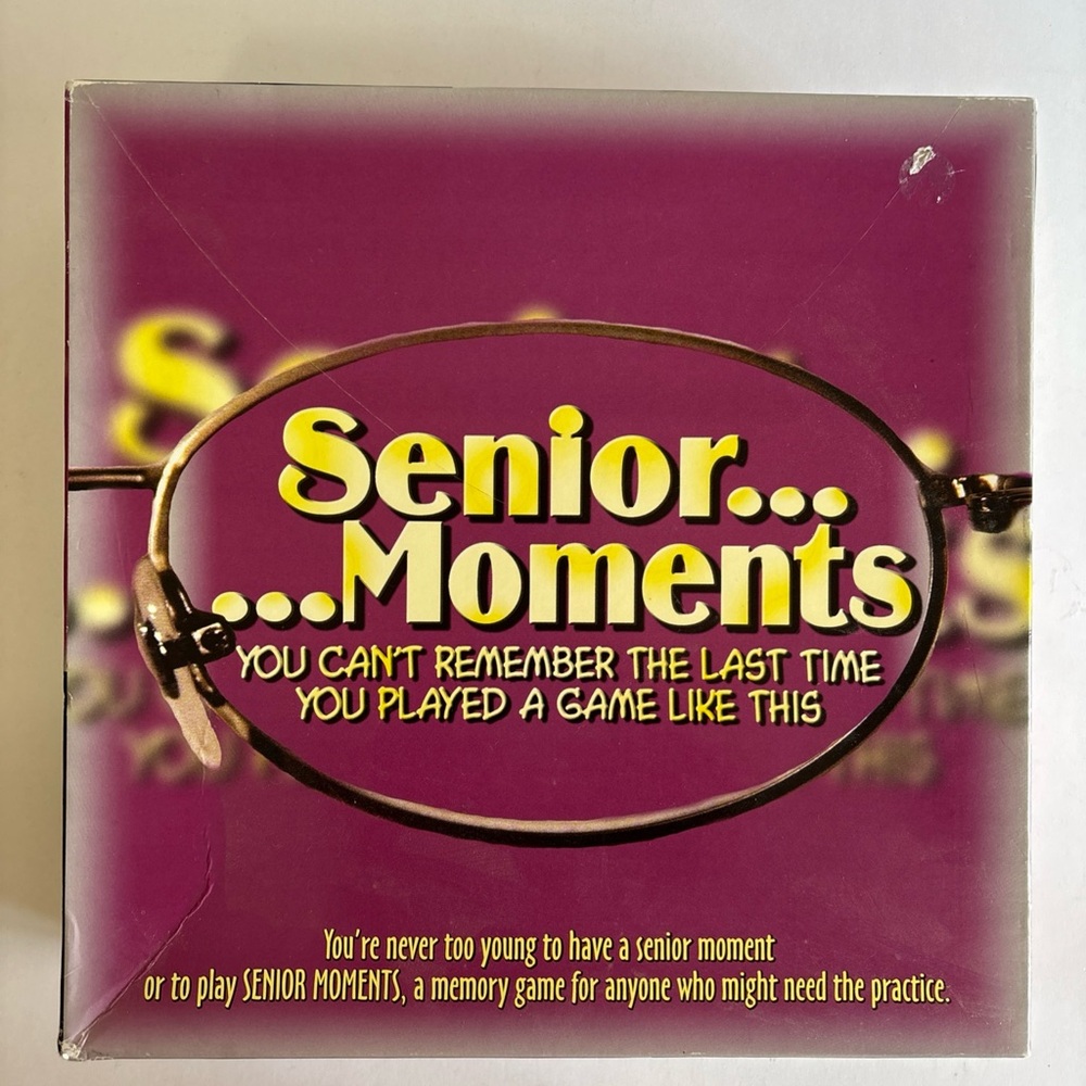 SENIOR MOMENTS BOARD GAME - Game for 2-8 players, missing one mover